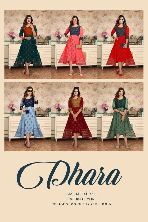 Dhara Fashion Rayon Designer anarkali style kurti collection